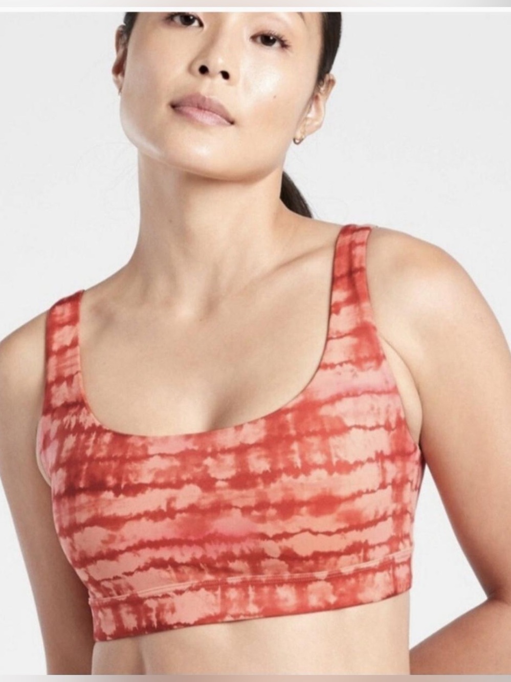 Athleta Exhale Sports Bra Printed in Tahiti Island Coral A-C Cup| Size Small